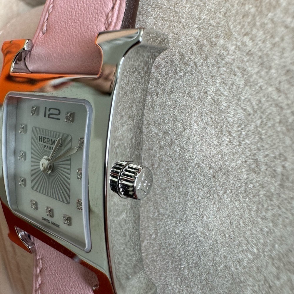 New Hermes Watch Sakura strap with diamonds - Picture 3 of 6
